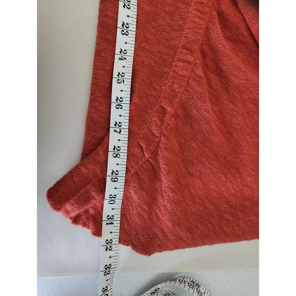 Free People Cardigan Sz S Orange Slouchy Lightweight Beachy boho Asymmetric hem - Picture 6 of 6